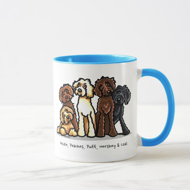 Caneca Labradoodle Rainbow Personalizado (Direita)
