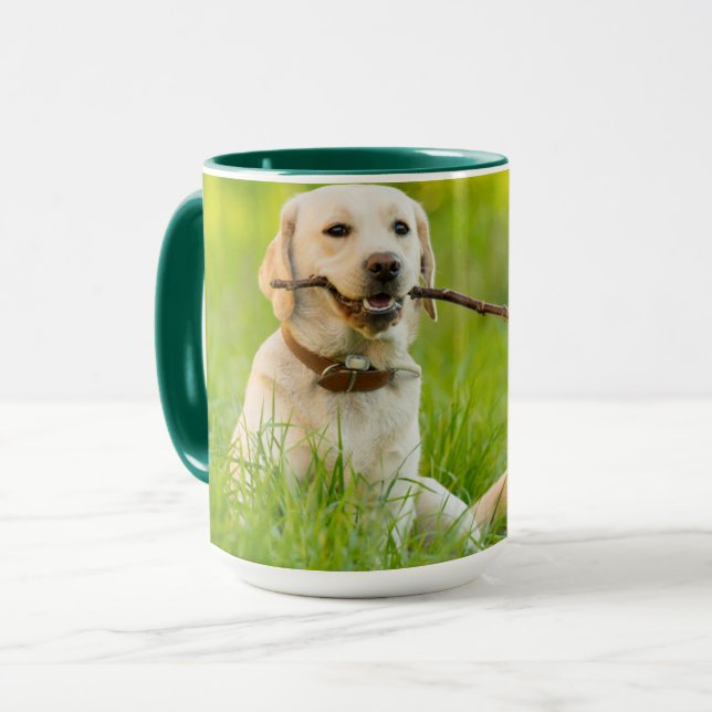 Caneca Labrador Amarelo Reproduz Feixe (Frente Esquerda)