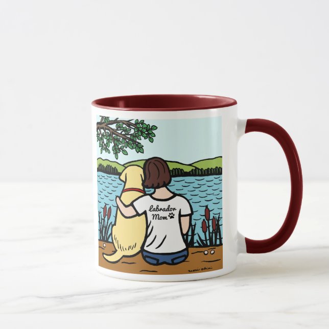 Caneca Labrador e mamã amarelos 2 (Direita)