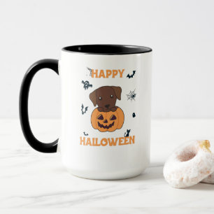 Caneca Labrador Em Cachorros Bons Felizes Halloween