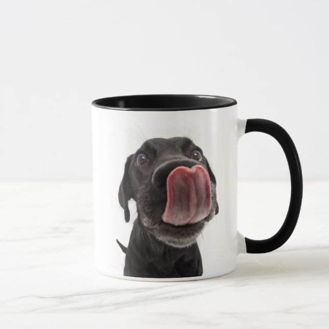Caneca Labrador Negro A Soltar O Nariz (Direita)