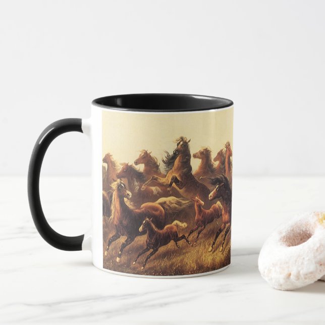 Caneca Laço de Cavalos Selvagens por James Walker (Com Donut)