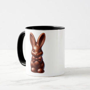 Caneca Laço de Chocolate Fofo do Coelho de Páscoa