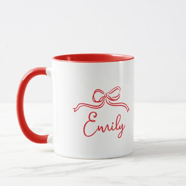 Caneca Laço de gravata de arco coquete caprichoso chá de  (Esquerda)