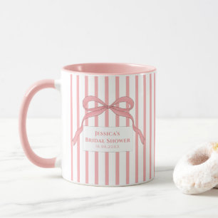 Caneca Laço de Monograma com Faixa Rosa