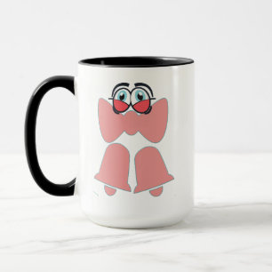Caneca Laço Rosa de Desenho Animado Fofo
