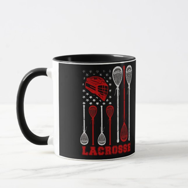 Caneca Lacrosse American Flag Lax Sport (Esquerda)