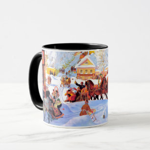 Caneca "Lado-Lama". Presente de Natal em Arte Russa