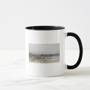 Caneca Lago Balaton com a costa de Akarattya, 1885