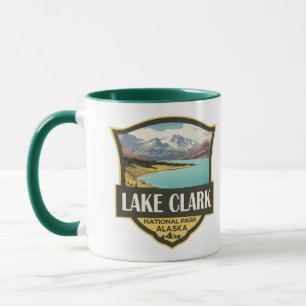 Caneca Lago Clark National Park Ilustração Viagem Art
