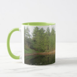 Caneca Lago de Reflexão da Árvore do Pinheiro