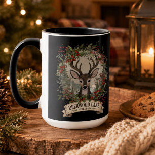 Caneca Lago Deerwood Natal Rústico Floresta Veado