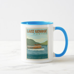 Caneca Lago George, Nova York Vintage Boat