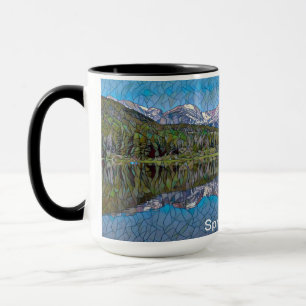 Caneca Lago Sprague no Parque Nacional de Rocky Mountain