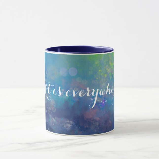 Caneca lagoa de lírio abstrato impressionista (Centro)