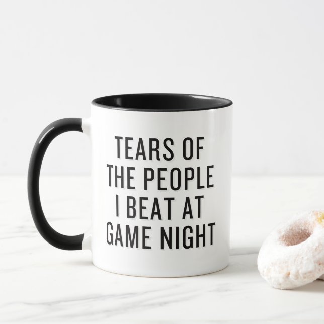 Caneca Lágrimas das Pessoas que eu venci no Game Night En (Com Donut)