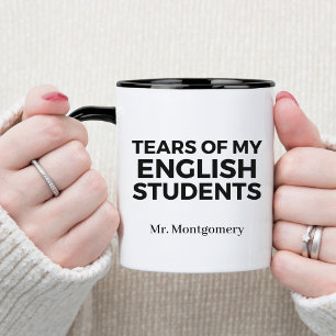 Caneca Lágrimas de meus alunos de inglês Engraçados profe