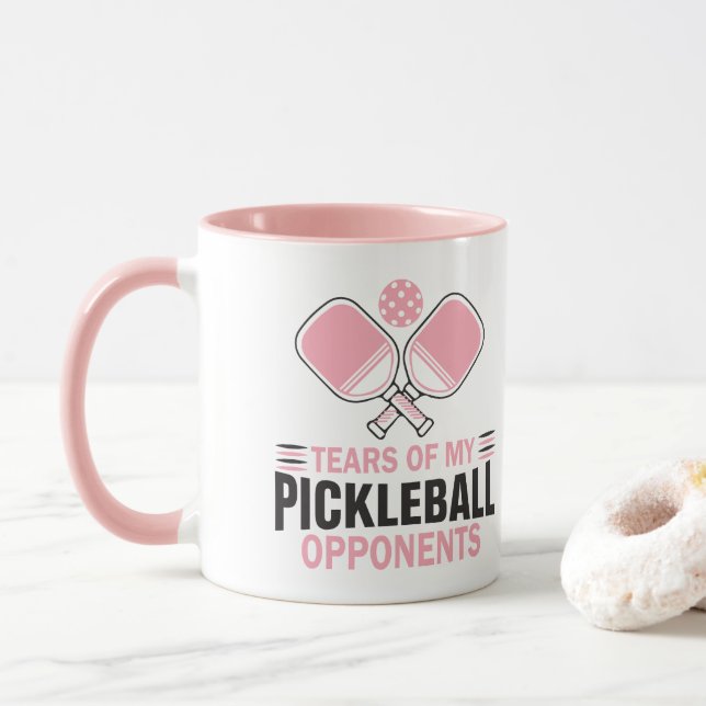 Caneca Lágrimas de meus oponentes do Pickleball (Com Donut)