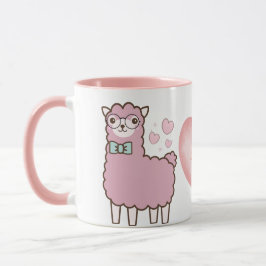 Caneca Lama Bonita Com Corações Rosa Nome Menino Monogram