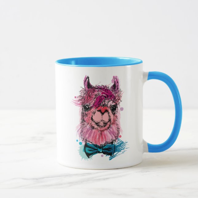 Caneca Lama cor-de-rosa bonito (Direita)