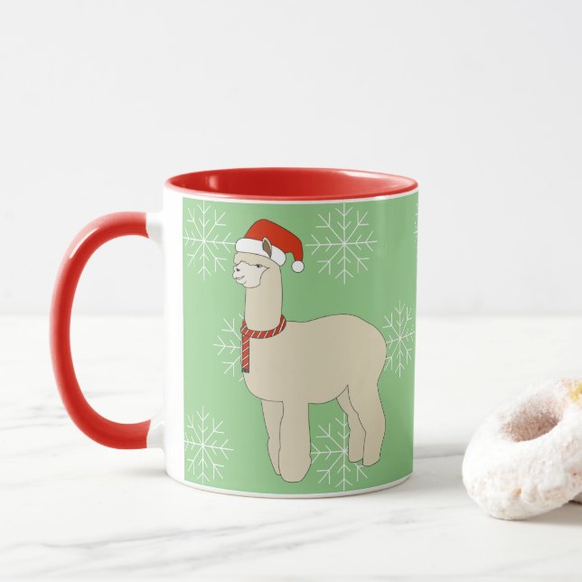 Caneca Lama Flocos de Neve de Natal (Com Donut)