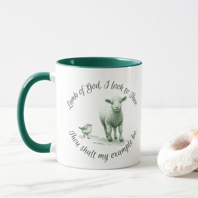 Caneca Lamb of God I Look to The Hymn Lyric (Com Donut)