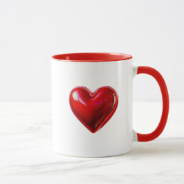 Caneca L'amour défini par un coeur rouge.