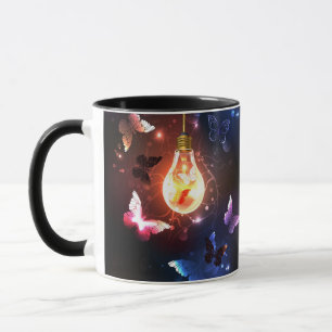 Caneca Lâmpada Brilhante com Borboletas Noturnas