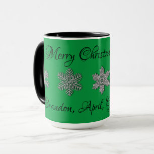 Caneca Lâmpada de neve prateada congelada cristal