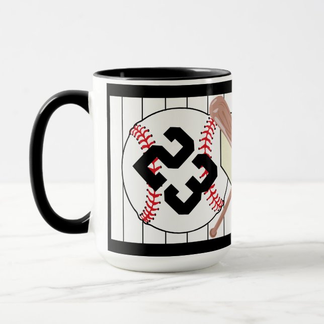 Caneca Lâmpada Personalizada De Café Pinstripe De Basebal (Esquerda)