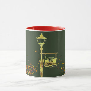 Caneca Lâmpada vitoriana posta lanterna verde inverno