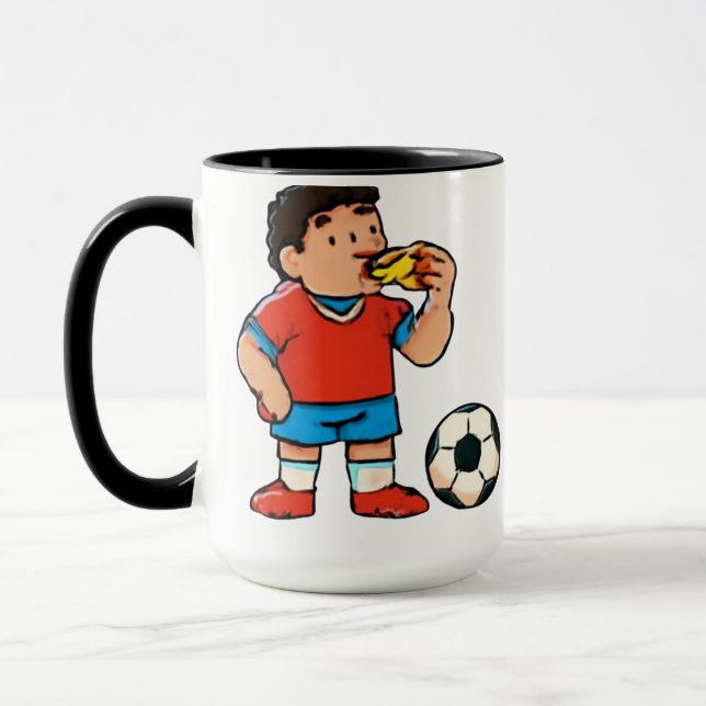 Caneca Lanche do Intervalo – Pizza de Futebol Engraçada (Esquerda)