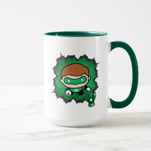 Caneca Lanterna Verde Chibi Voando Através Do Espaço