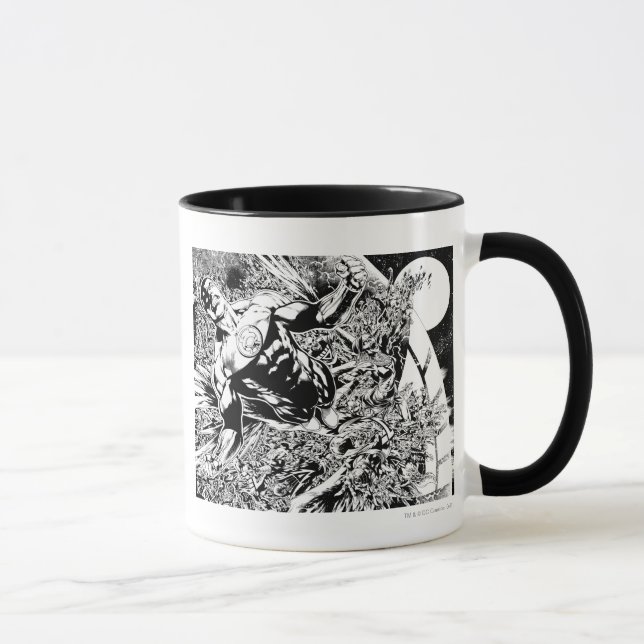 Caneca Lanterna Verde e Lua - Preto e Branco (Direita)