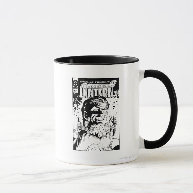 Caneca Lanterna Verde - Muitos Anéis, Preto e Branco (Direita)