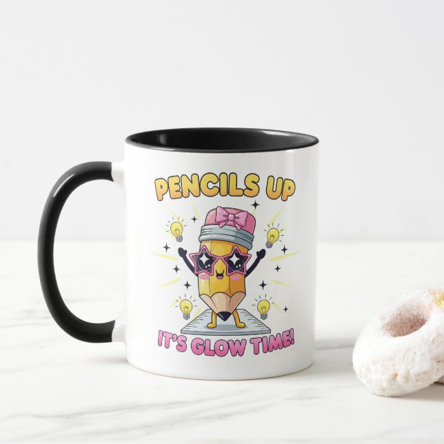 Caneca Lápis Acima É Hora de Brilhar (Com Donut)