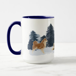 Caneca Lapphund Watercolor Mug, Finlandês