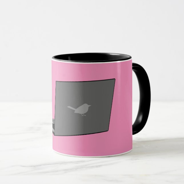 Caneca Laptop com a cinza do logotipo Bird (Frente Esquerda)