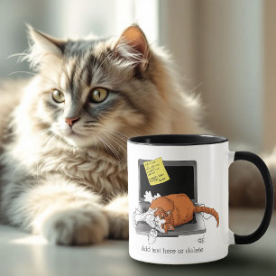 Caneca Laptop Engraçado de Laranja Cat