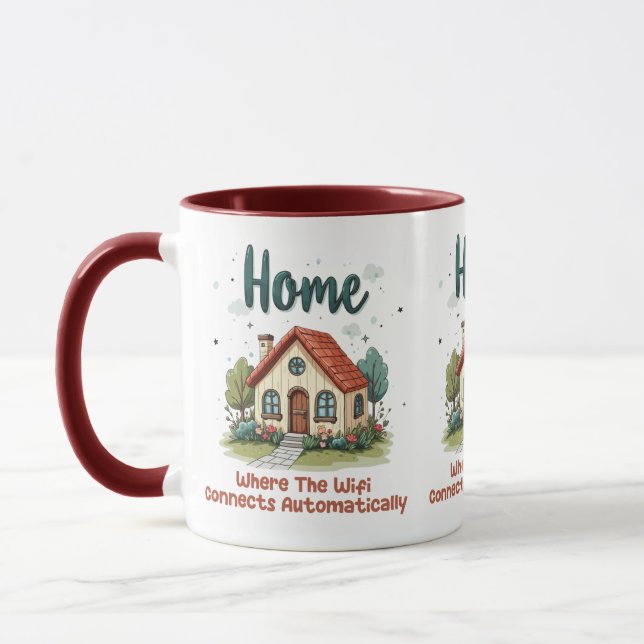 Caneca Lar Aconchegante de Cottagecore Arte de Casa Capri (Esquerda)