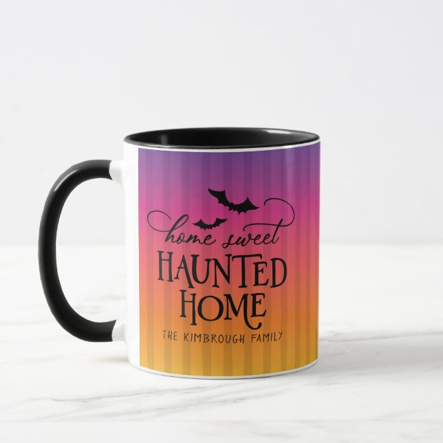 Caneca Lar Doce Lar Assombrado Personalizado de Halloween (Esquerda)