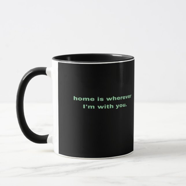 Caneca Lar é Onde Estou Com Você Verde Estética Minimalis (Esquerda)