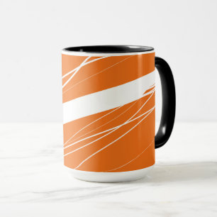 Caneca Laranja-Branco Moderno Abstrato Minimalista