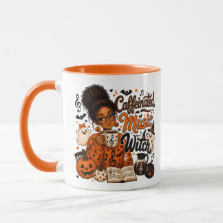 Caneca Laranja Bruxa Cafeinada Professora de Músic