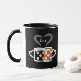 Caneca Laranja + Design ART de Trendência de Cor do Café