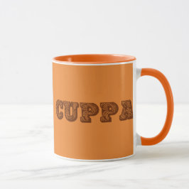 Caneca Laranja e marrom "Tome um cuppa" café ou uma canec
