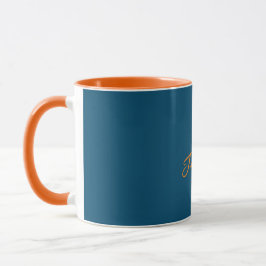 Caneca Laranja-escuro e téal - Mug personalizado