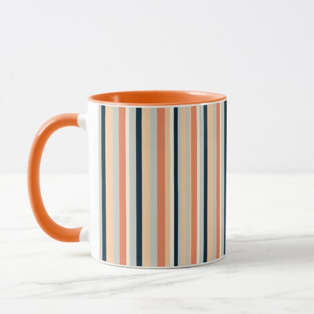 Caneca Laranja Moderno e Faixa Vertical do Marinho Padrão (Esquerda)