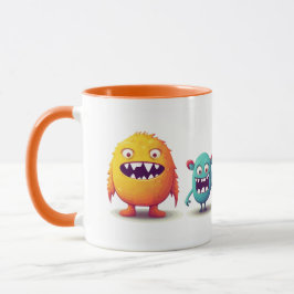 Caneca Laranja-Monstros-Cons