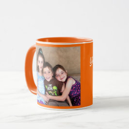 Caneca Laranja Personalizar FOTO MODELO de presente Coffe